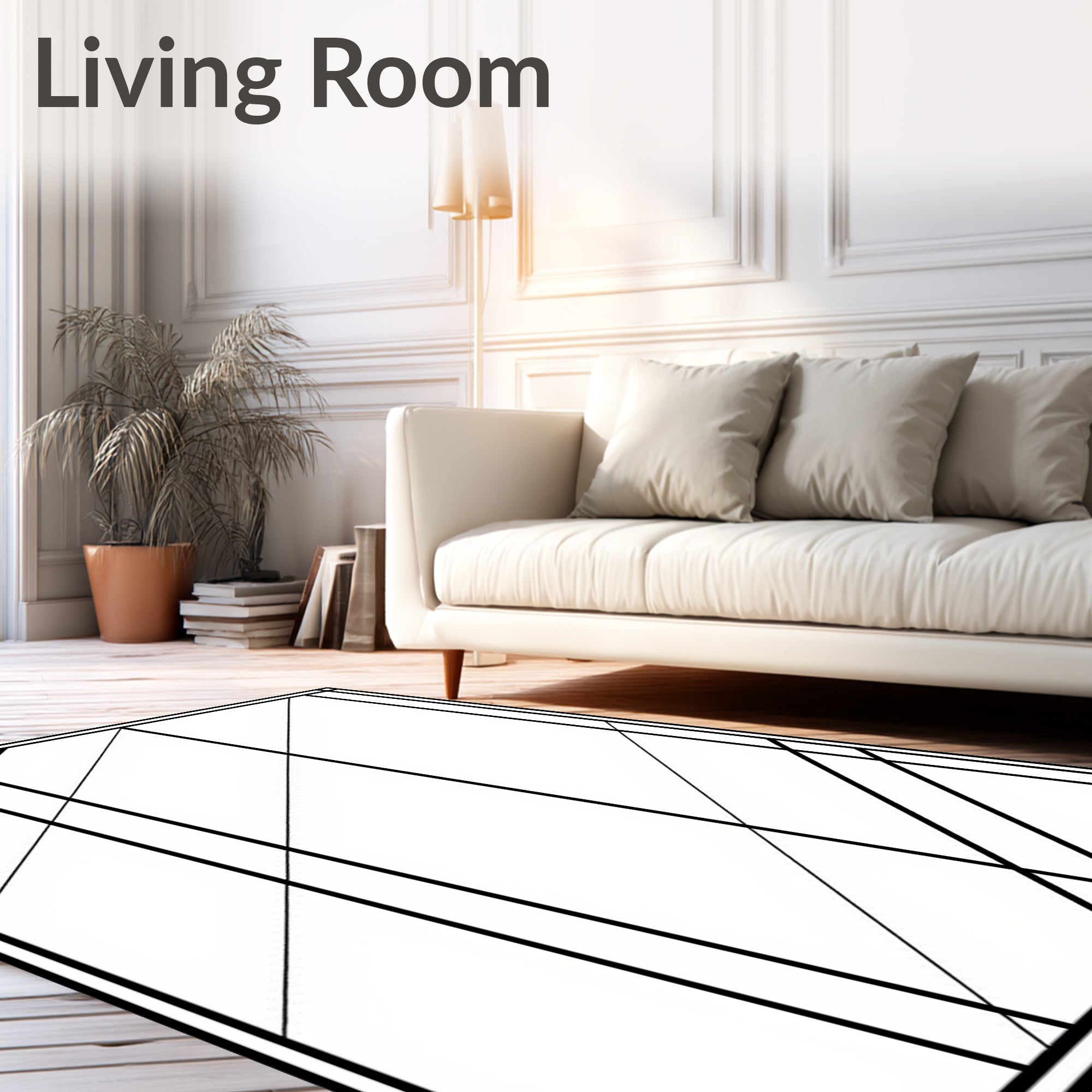 Abstract Geometric Parallel Stripes Design Rug
