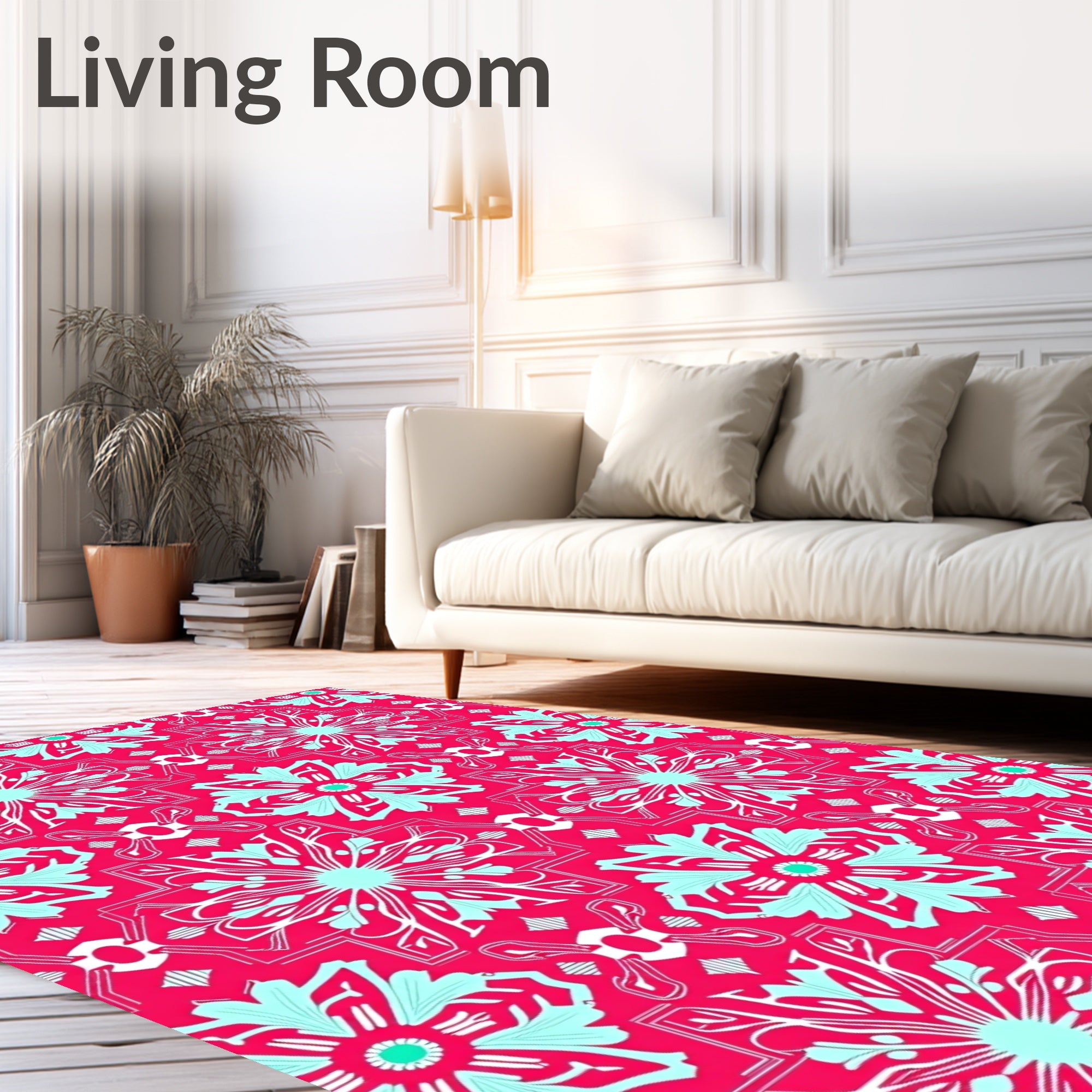 Vibrant Floral 2 Tone Mandala Rug