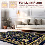 Elegant Gold Medallion Patterned Rug