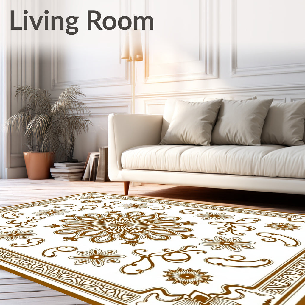 Ornate Floral Medallion Pattern Rug