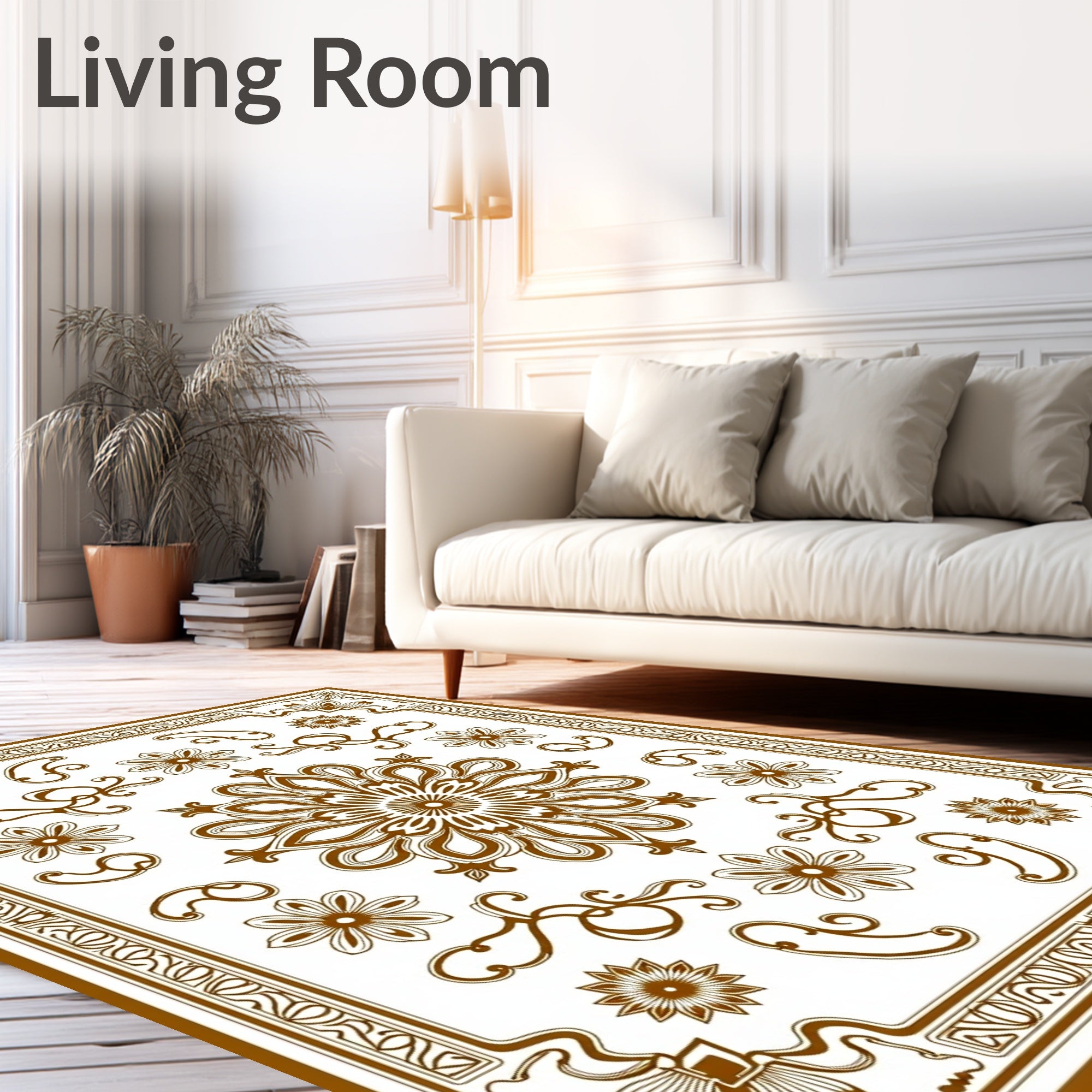 Ornate Floral Medallion Pattern Rug