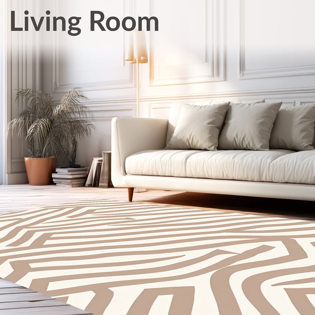Abstract Striped Warm Tones Design Rug