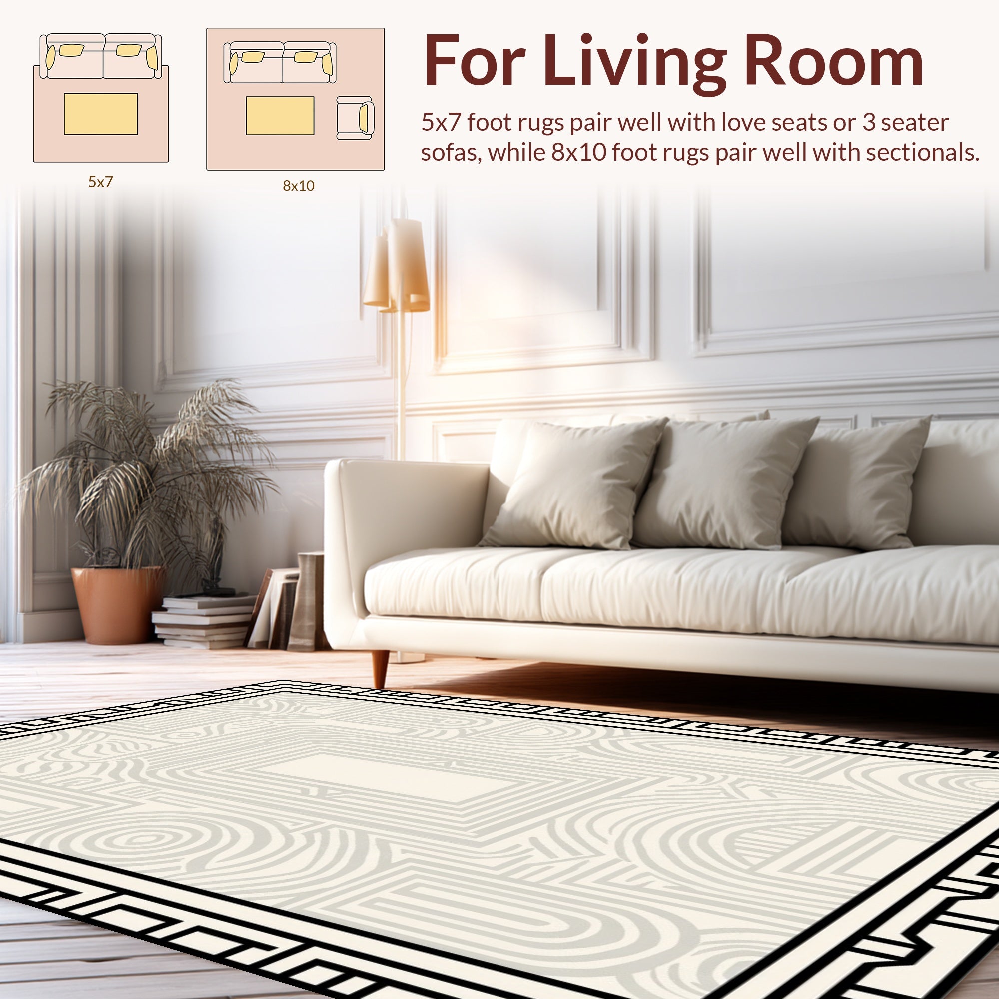 Abstract Geometric Contour Pattern Rug