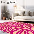 Vibrant Wavy Pink Organic Lines Rug