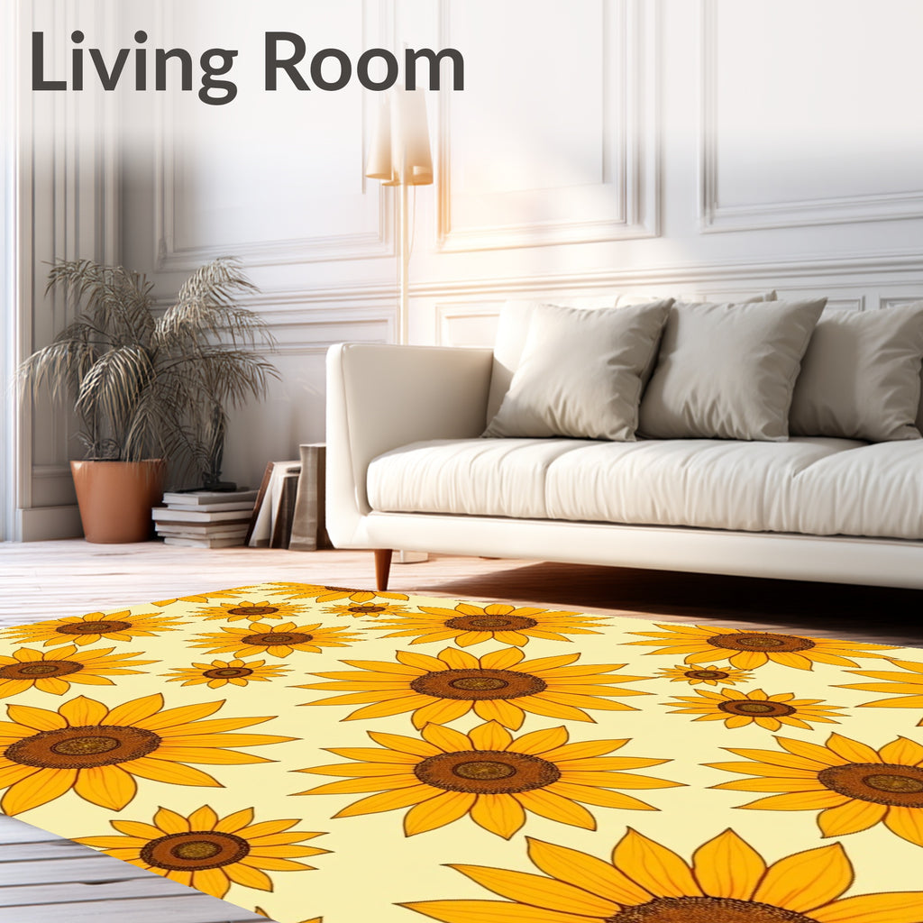 Golden Sunflower Pattern Rug