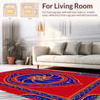 Red Blue 2 Tone Mandala Design Rug