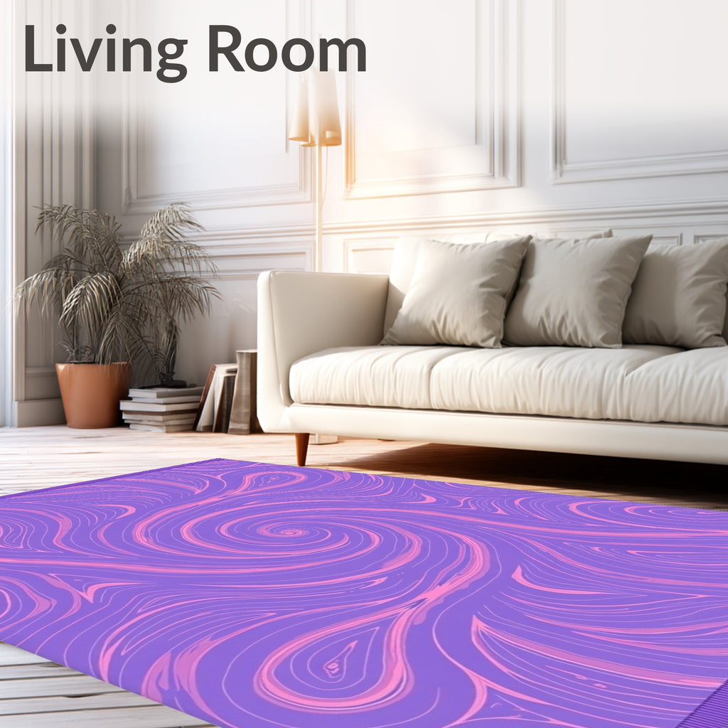 Purple Pink Swirl Pattern Rug