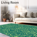 Ornate Vine Swirl Inspired Design Rug