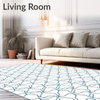 Interlocking Abstract Line Pattern Rug