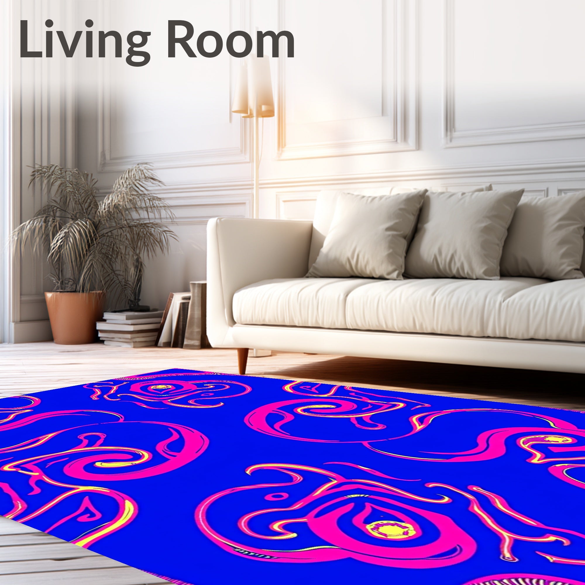 Swirling Abstract Bright Pattern Rug