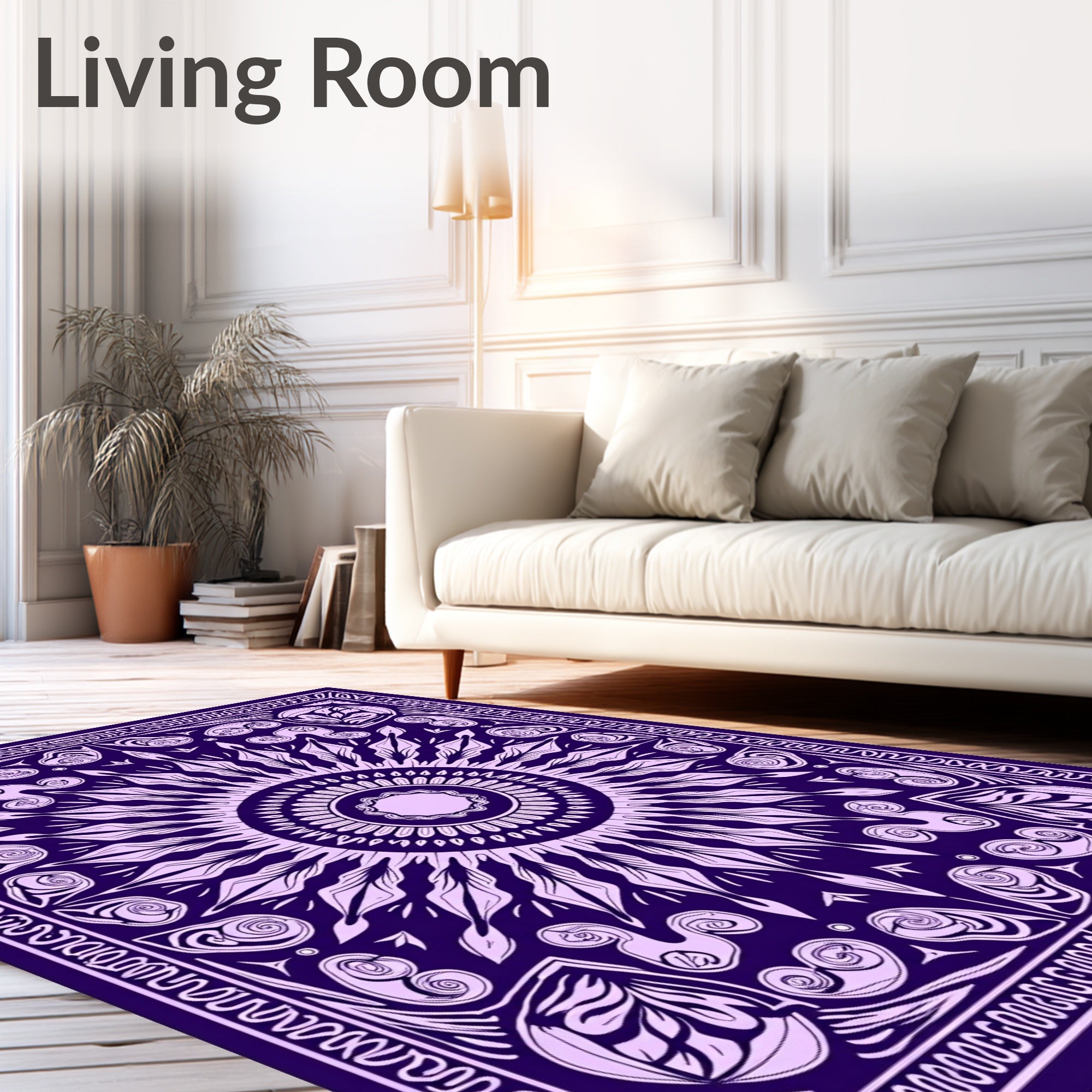Radiant Sunburst Paisley Pattern Rug