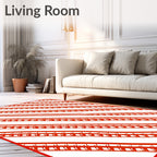 Hand Drawn Red Diagonal Stripes Rug