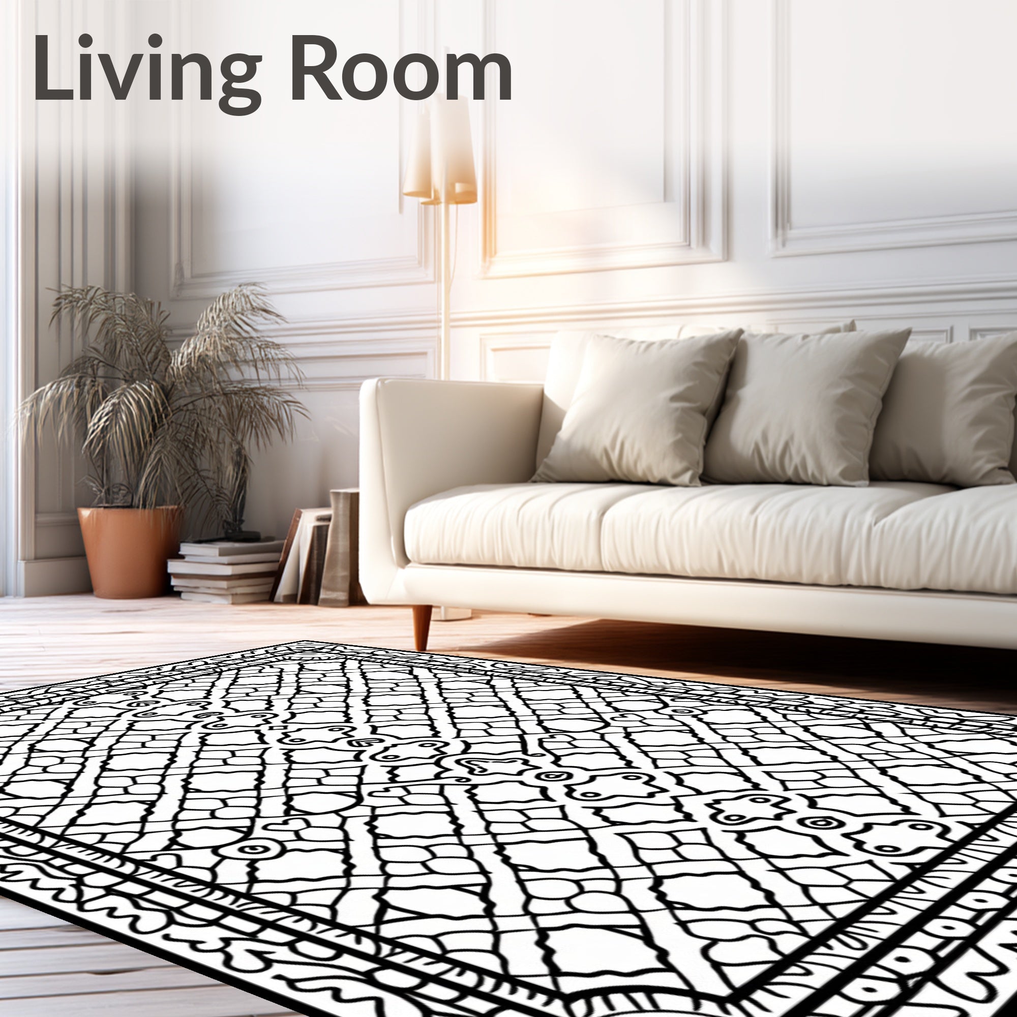 Intricate Geometric Diamond Pattern Rug