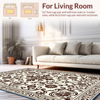 Classic Floral Brown Cream Medallion Rug