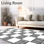 Bold Abstract Maze Pattern Rug