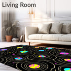 Abstract Cosmic Planets Swirl Rug