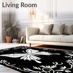 Elegant Butterfly Floral Motif Rug