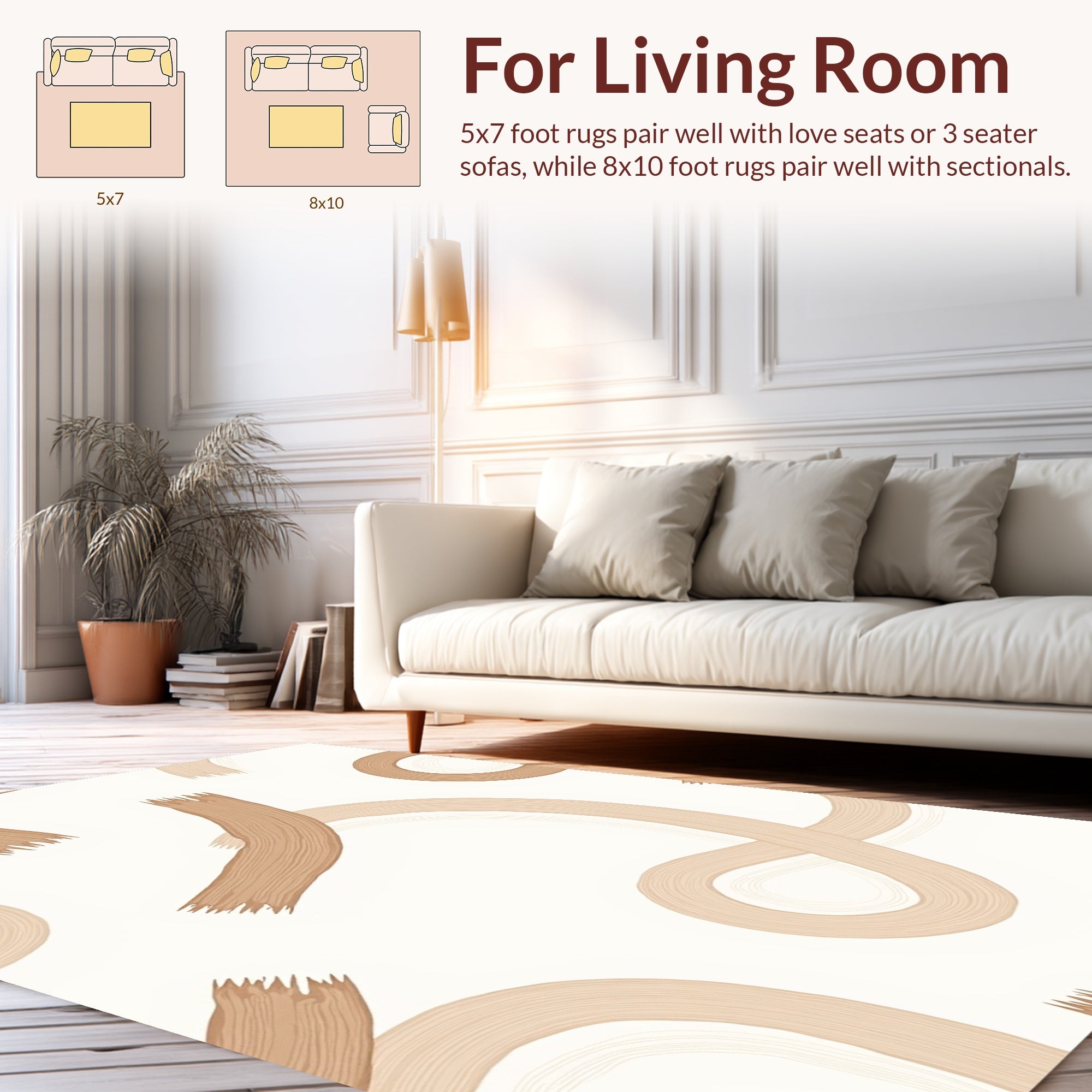 Hand Painted Abstract Swirls Rug
