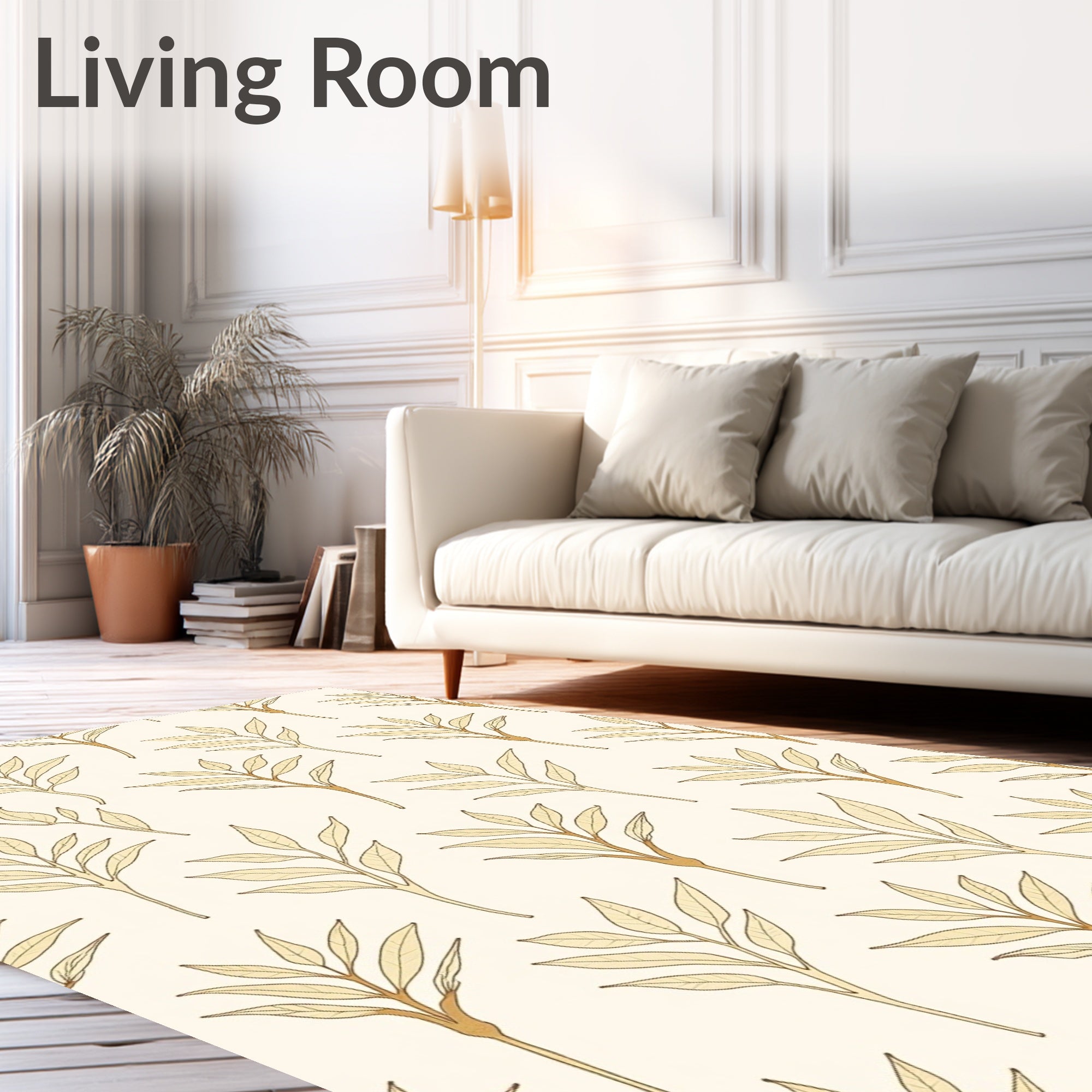Botanical Leaf Pattern Design Rug