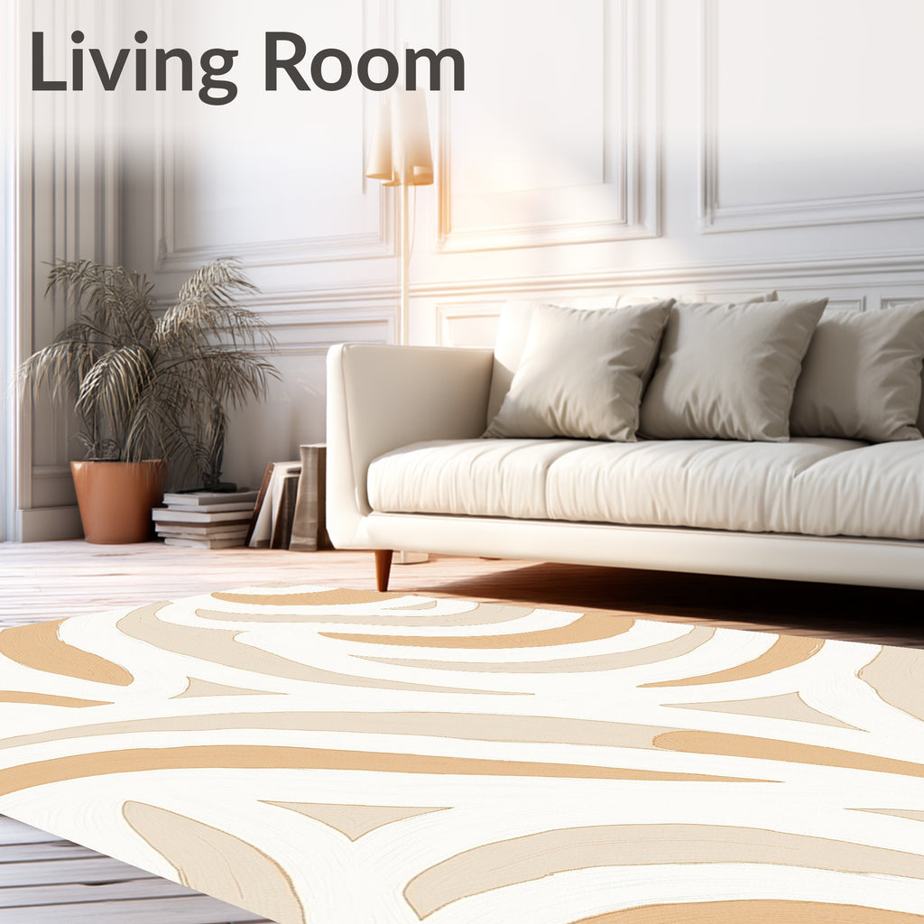 Abstract Swirls Organic Earth Tones Rug