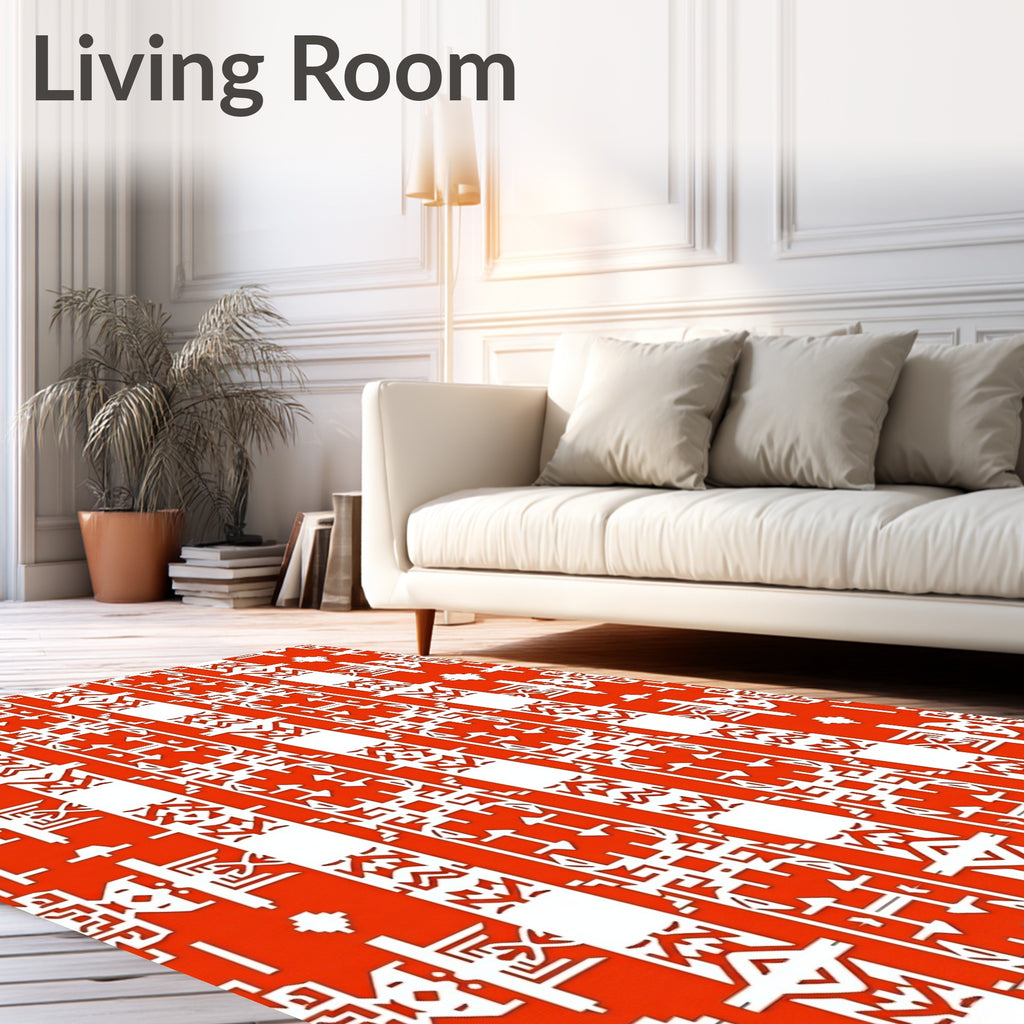 Bold Geometric Tribal Stripes Rug