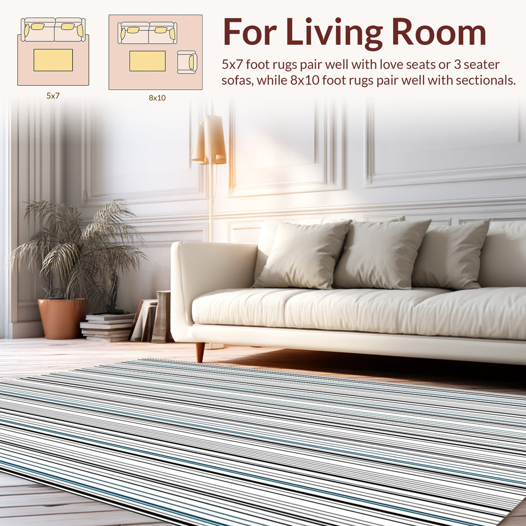 Modern Vertical Stripe Pattern Rug