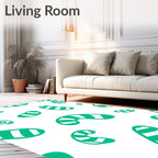 Playful Green Swirls and Stripes Rug