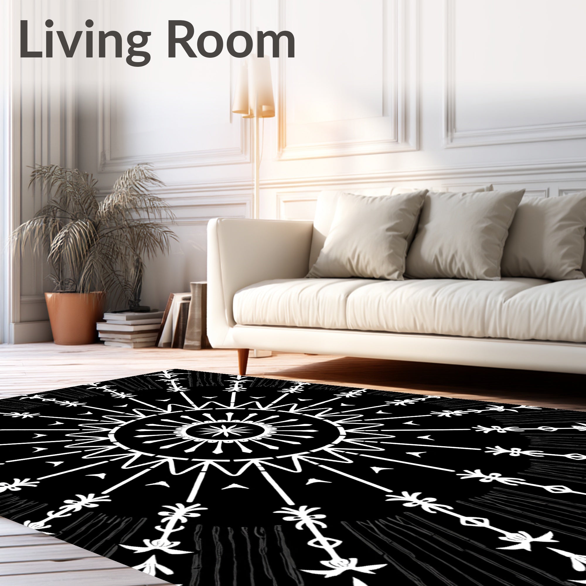 Radiant Sunburst Tribal Style Design Rug