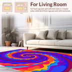 Vibrant Swirl Psychedelic Pattern Rug
