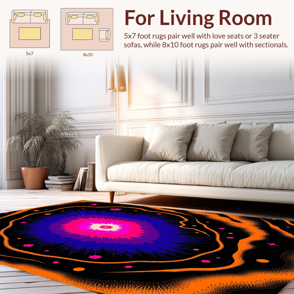 Explosive Galactic Aura Pattern Rug