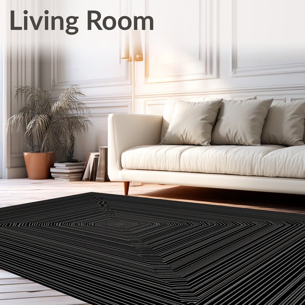 Modern Geometric Tunnel Illusion Rug