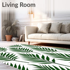 Tropical Fern Leaf Pattern Rug