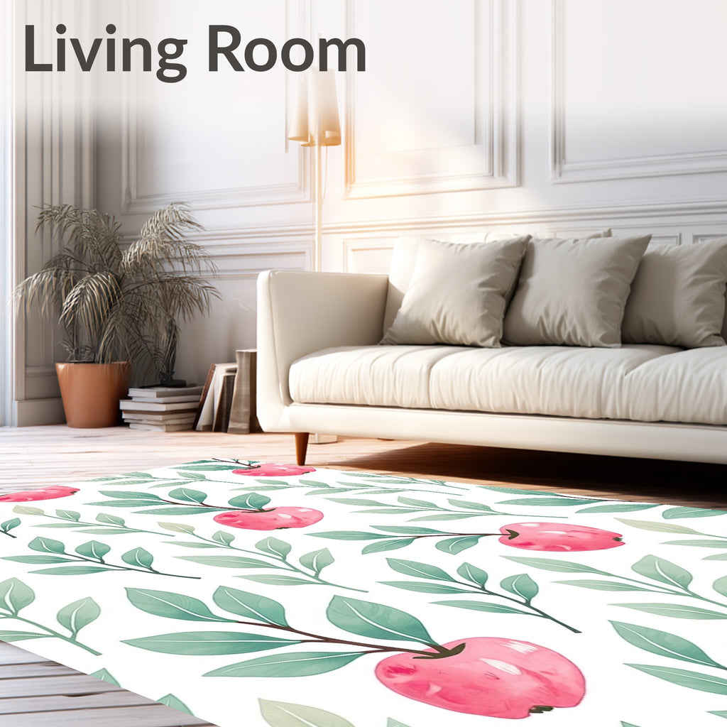 Pink Apple branch Pattern Rug