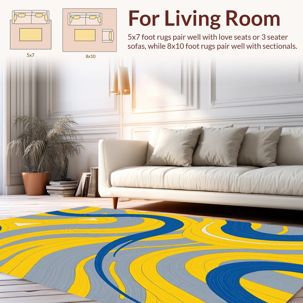 Abstract Swirls And Lines Rug