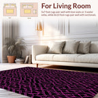 Vibrant Pink Linear Geometric Pattern Rug