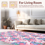 Abstract Floral Patchwork Pink Harmony Rug