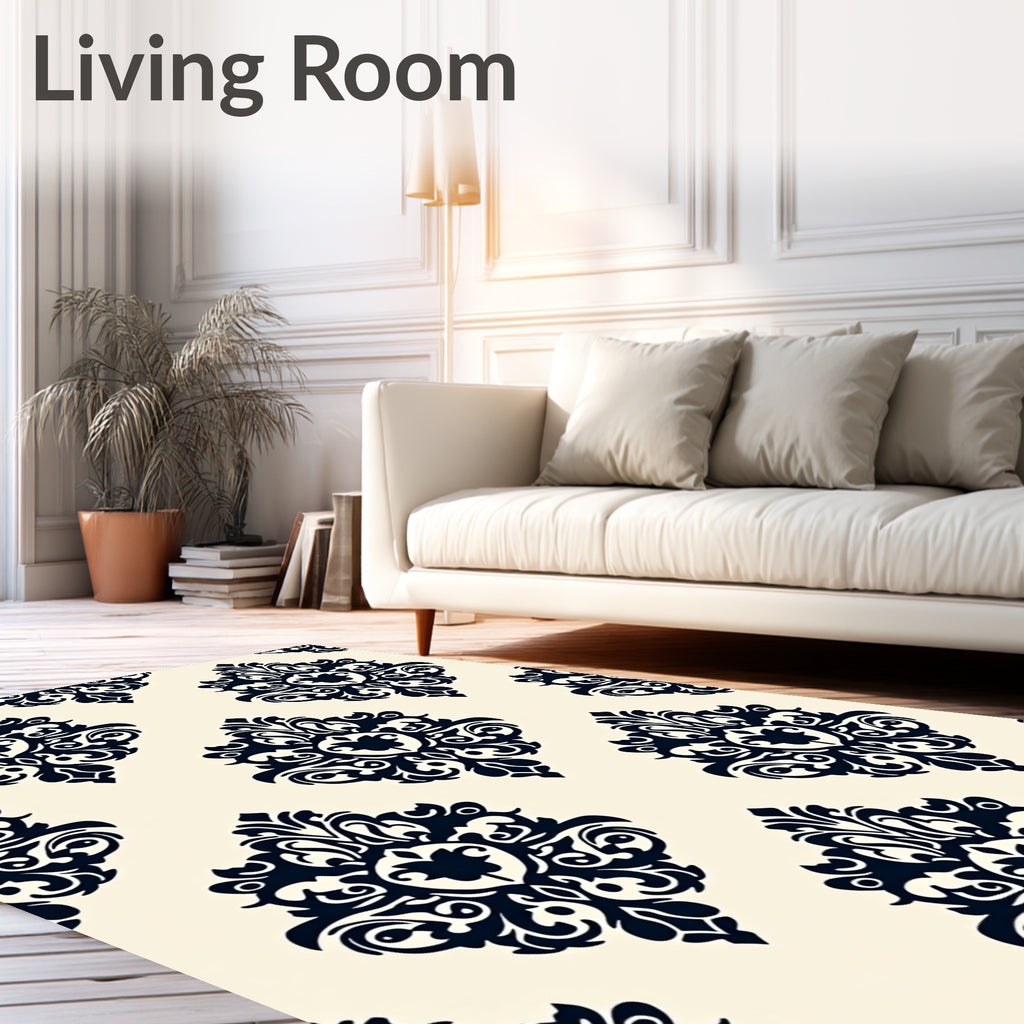 Classic Damask Pattern Design Rug