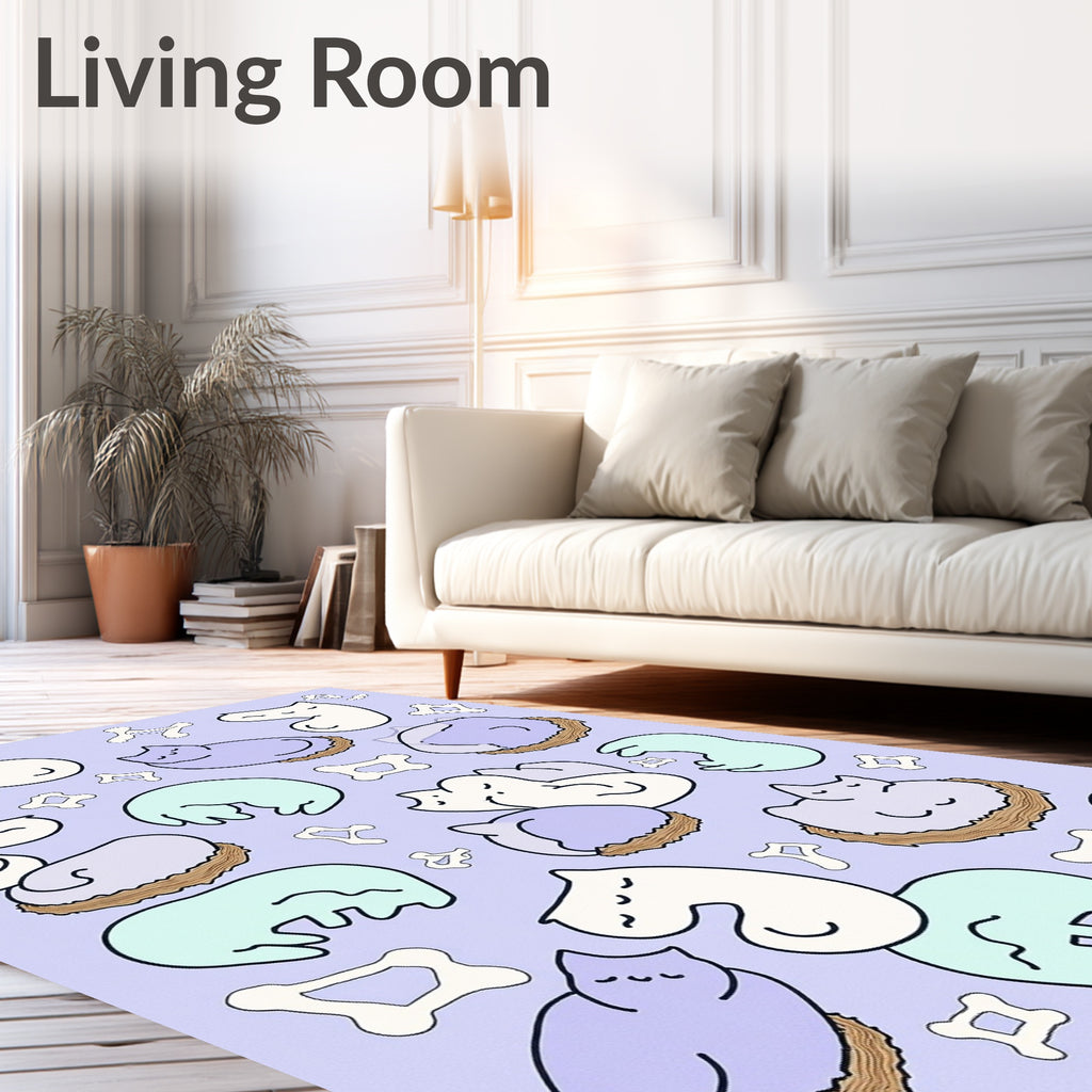Cute Napping Cats Pattern Rug