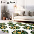 Exotic Floral Medallion Pattern Rug