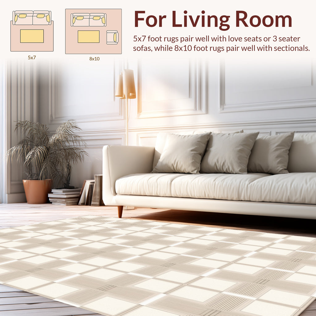Minimalist Grid Pattern Design Rug