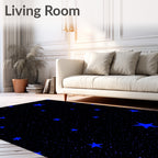 Vibrant Blue Starry Night Sky Rug