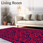 Bold Red Contemporary Geometric Motif Rug