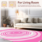 Concentric Pink Wave Pattern Rug