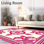 Elegant Floral Symmetry Design Rug