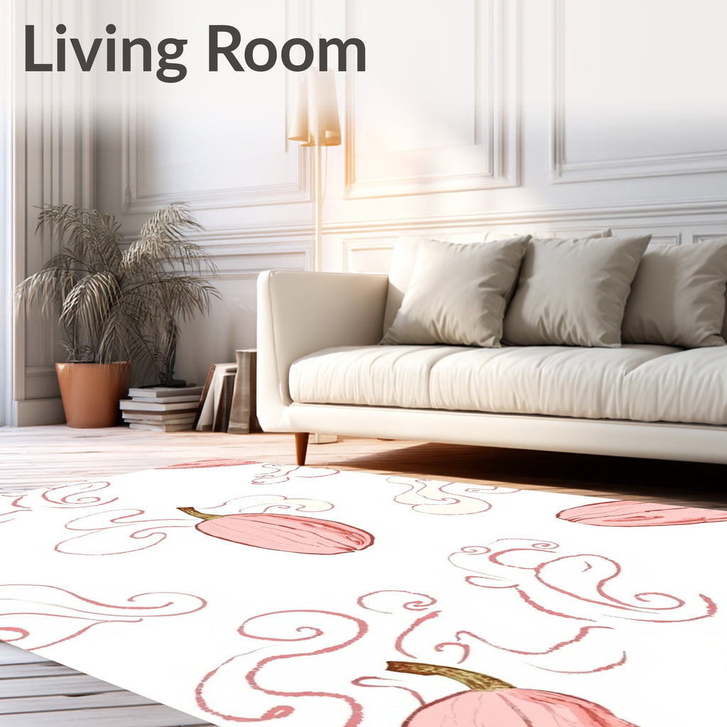Pink Pumpkin Swirl Pattern Rug