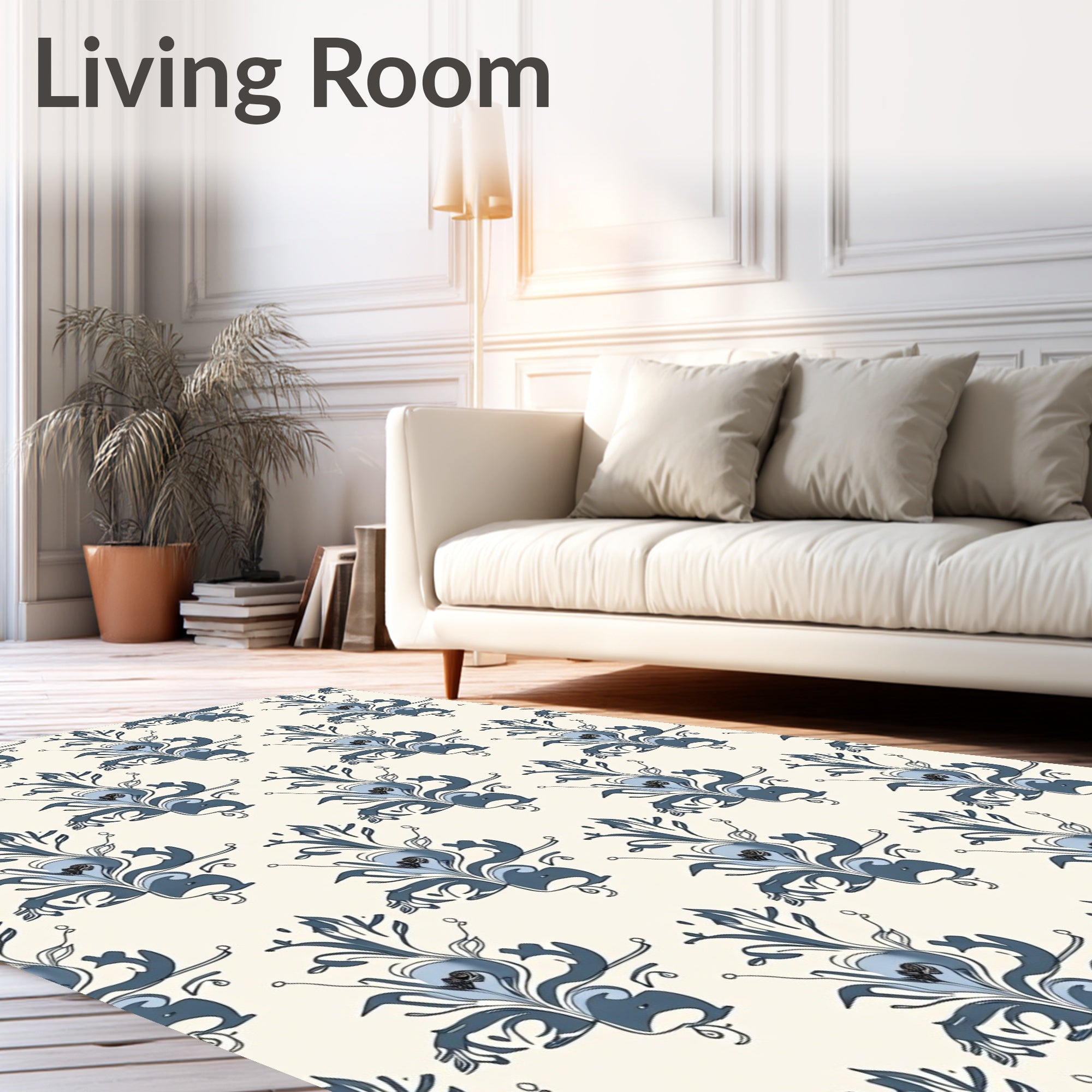 Classic Flourish Floral Pattern Design Rug