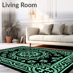 Mint Green Classic Mandala Floral Rug