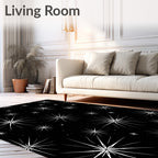 Black Starburst Delightful Pattern Rug