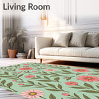 Vintage Floral Pattern With Pink Flowers Rug