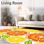 Citrus Slice Bright Fruit Pattern Rug